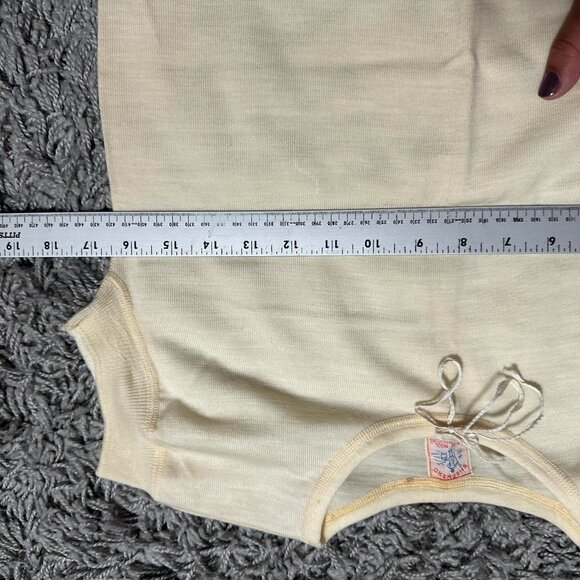 True Vintage Retro 70s Light Yellow Top Size M - Picture 4 of 5